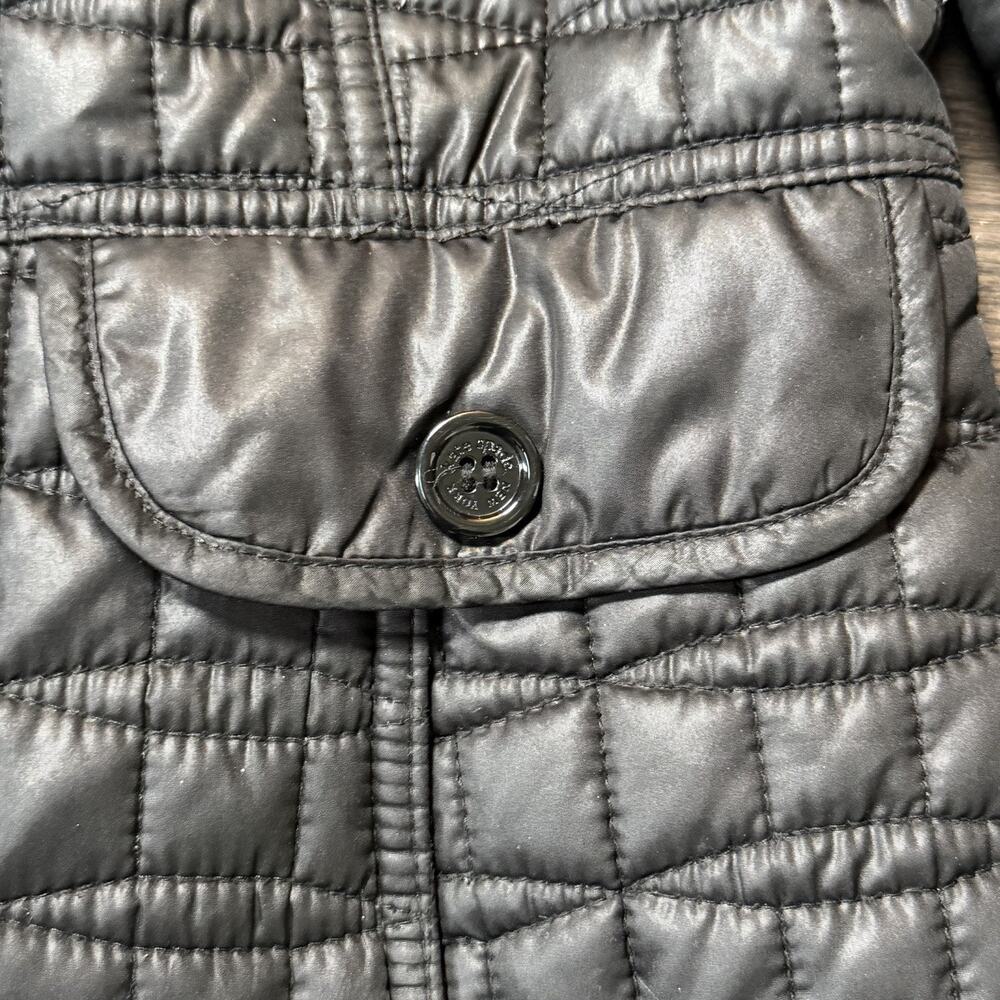 Kate Spade New York Black Quilted Collared Button Front Coat Size M PLEASE READ - Picture 5 of 16